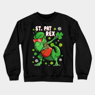 Dabbing Dinosaur Patrick's Day Crewneck Sweatshirt